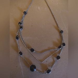 Silver toned layered necklace